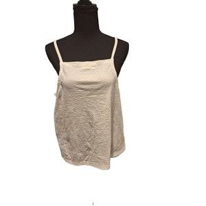 Large Madewell White Spaghetti Strap Crop Top Blouse